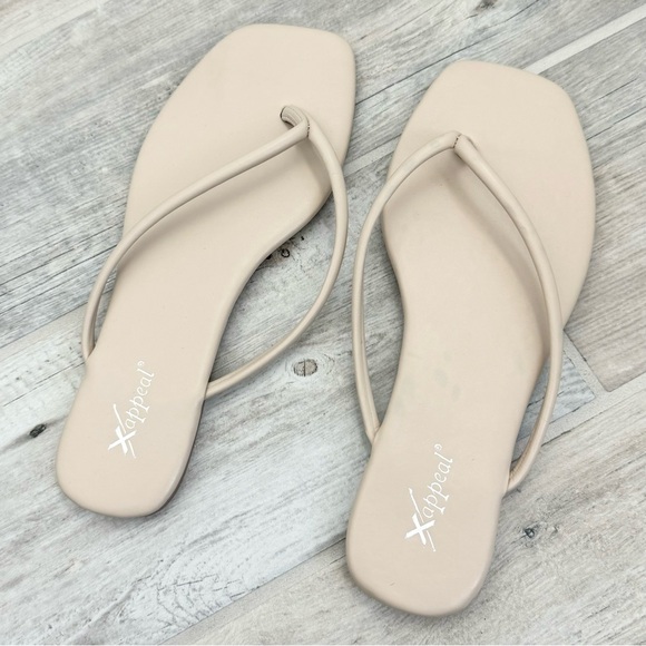 Xappeal Cream Flip Flops - Picture 2 of 5